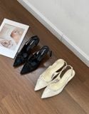  CAO GÓT NAGASHOES MŨI NHỌN VẢI REN LƯỚI ĐÍNH NƠ 7P NAC338 