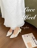  CAO GÓT NAGASHOES MŨI NHỌN VẢI REN LƯỚI ĐÍNH NƠ 7P NAC338 