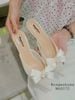 DÉP SỤC NAGASHOES VẢI LƯỚI PHỐI NƠ ĐÍNH NGỌC 4P NAD372