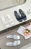  DÉP NAGASHOES QUAI CHÉO ĐÍNH NƠ MŨI VUÔNG 3P NAD381 