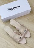  DÉP NAGASHOES MŨI NHỌN QUAI ĐÍNH NƠ PHỤ KIỆN BẠC 4P NAD384 