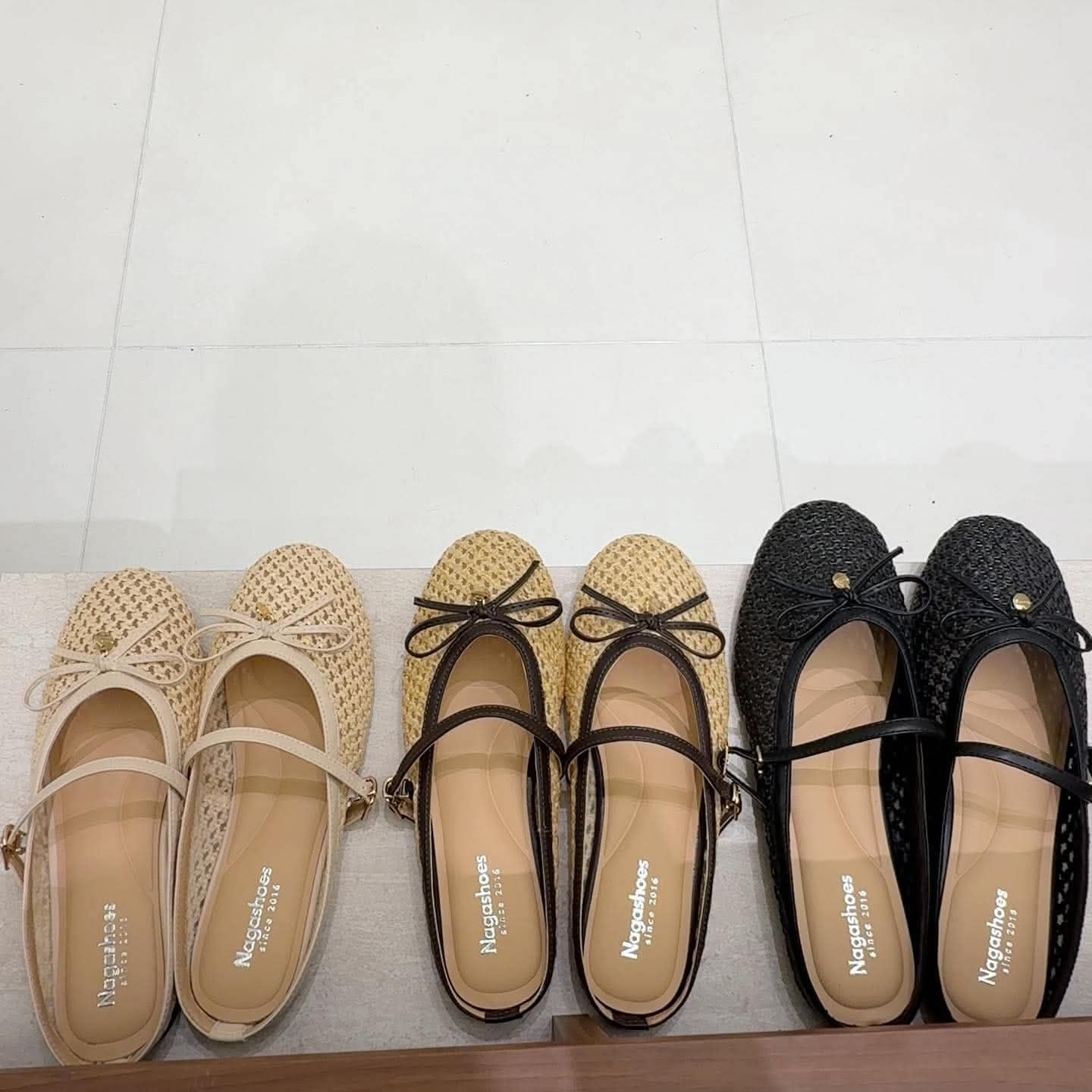  DÉP SỤC NAGASHOES VẢI ĐAN LƯỚI VIỀN DA ĐÍNH NƠ 2P NAD415 