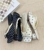  DÉP NAGASHOES MŨI VUÔNG VIỀN REN ĐÍNH NƠ 4P NAD379 