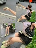  GIÀY BÚP BÊ NAGASHOES MŨI TRÒN ĐAN DÂY PHỐI QUAI NGANG NAB144 