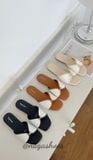  DÉP NAGASHOES MŨI TRÒN QUAI VẢI VIỀN DA NAD406 
