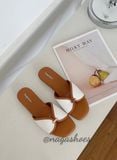  DÉP NAGASHOES MŨI TRÒN QUAI VẢI VIỀN DA NAD406 