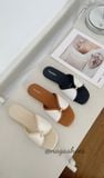  DÉP NAGASHOES MŨI TRÒN QUAI VẢI VIỀN DA NAD406 