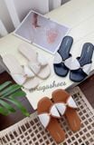  DÉP NAGASHOES MŨI TRÒN QUAI VẢI VIỀN DA NAD406 