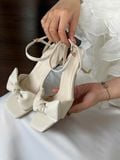  CAO GÓT NAGASHOES MŨI VUÔNG QUAI THẮT NƠ 7P NAC342 