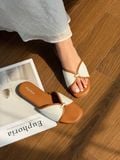 DÉP NAGASHOES MŨI TRÒN QUAI VẢI VIỀN DA NAD406 
