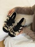  GIÀY BÚP BÊ NAGASHOES DA LỘN QUAI CHÉO ĐÍNH NƠ NAB138 