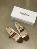  GIÀY BÚP BÊ NAGASHOES MŨI TRÒN 2 QUAI PHỐI KHÓA NAB129 