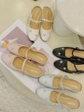  DÉP SỤC NAGASHOES MŨI TRÒN ĐÍNH ĐÁ HÌNH HOA 2P NAD410 