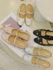 DÉP SỤC NAGASHOES MŨI TRÒN ĐÍNH ĐÁ HÌNH HOA 2P NAD410 