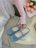  DÉP SỤC NAGASHOES MŨI VUÔNG ĐÍNH NƠ QUAI NGANG 2P NAD374 