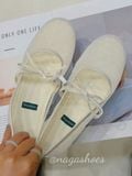  GIÀY BÚP BÊ NAGASHOES VẢI REN CHẤM BỊ ĐÍNH NƠ NAB137 