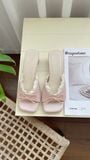  DÉP NAGASHOES MŨI VUÔNG VIỀN REN ĐÍNH NƠ 4P NAD379 