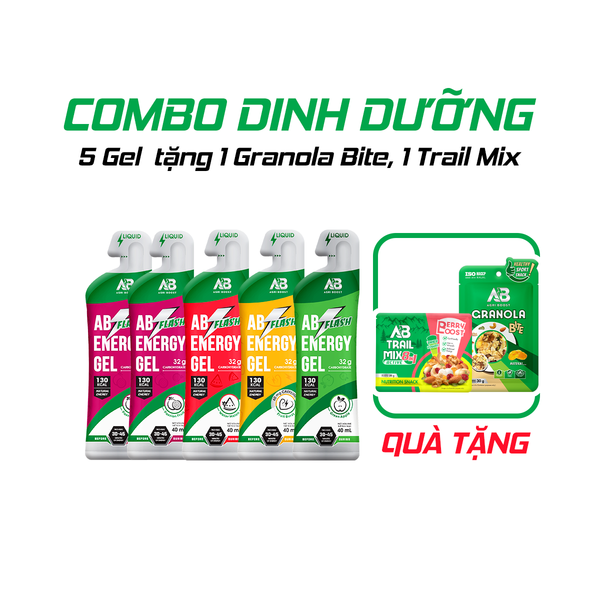 Combo 5 gói AB Gel Energy Tặng 2 snack thể thao