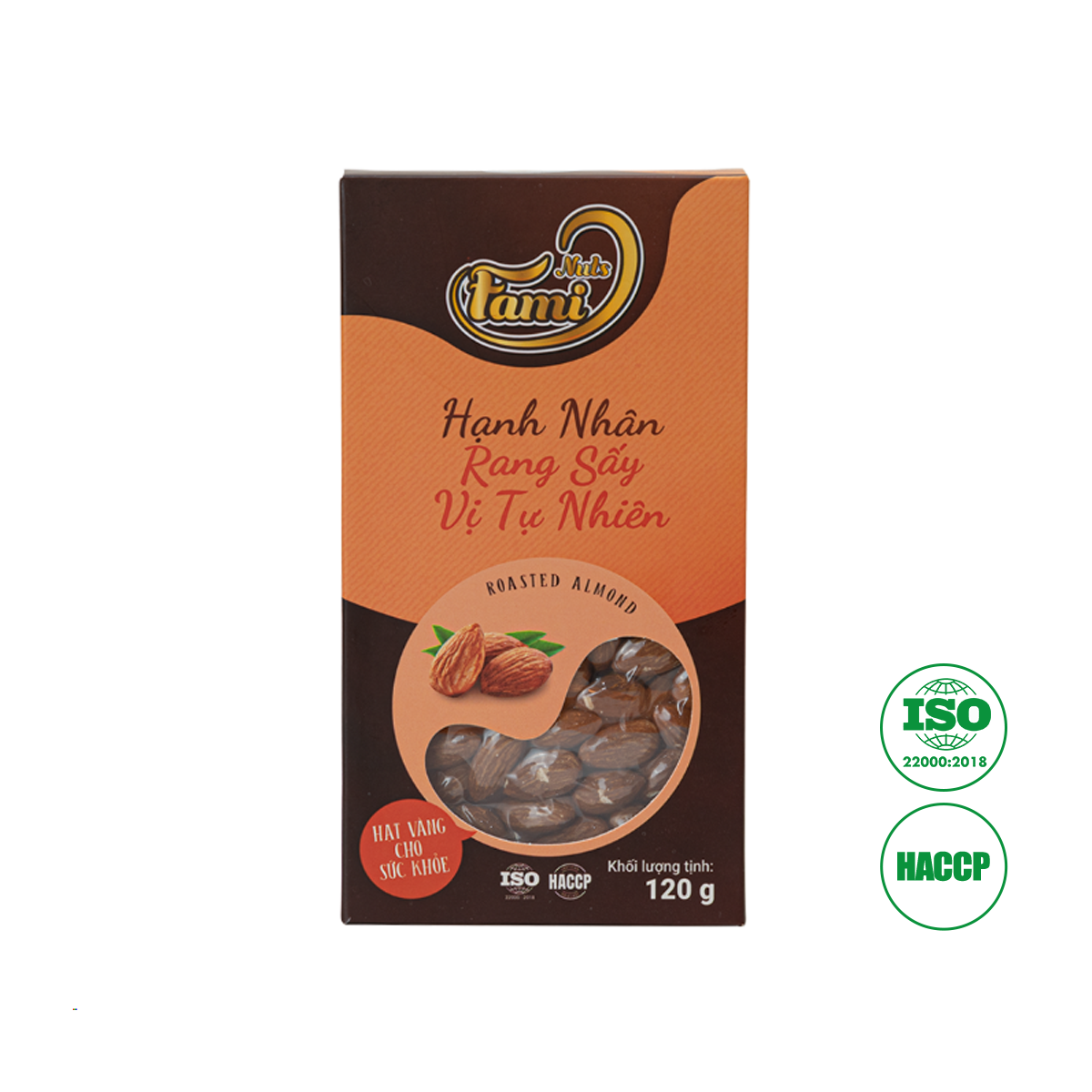 Hạnh Nhân Rang Sấy Vị Tự Nhiên Faminuts Hộp Giấy 120g