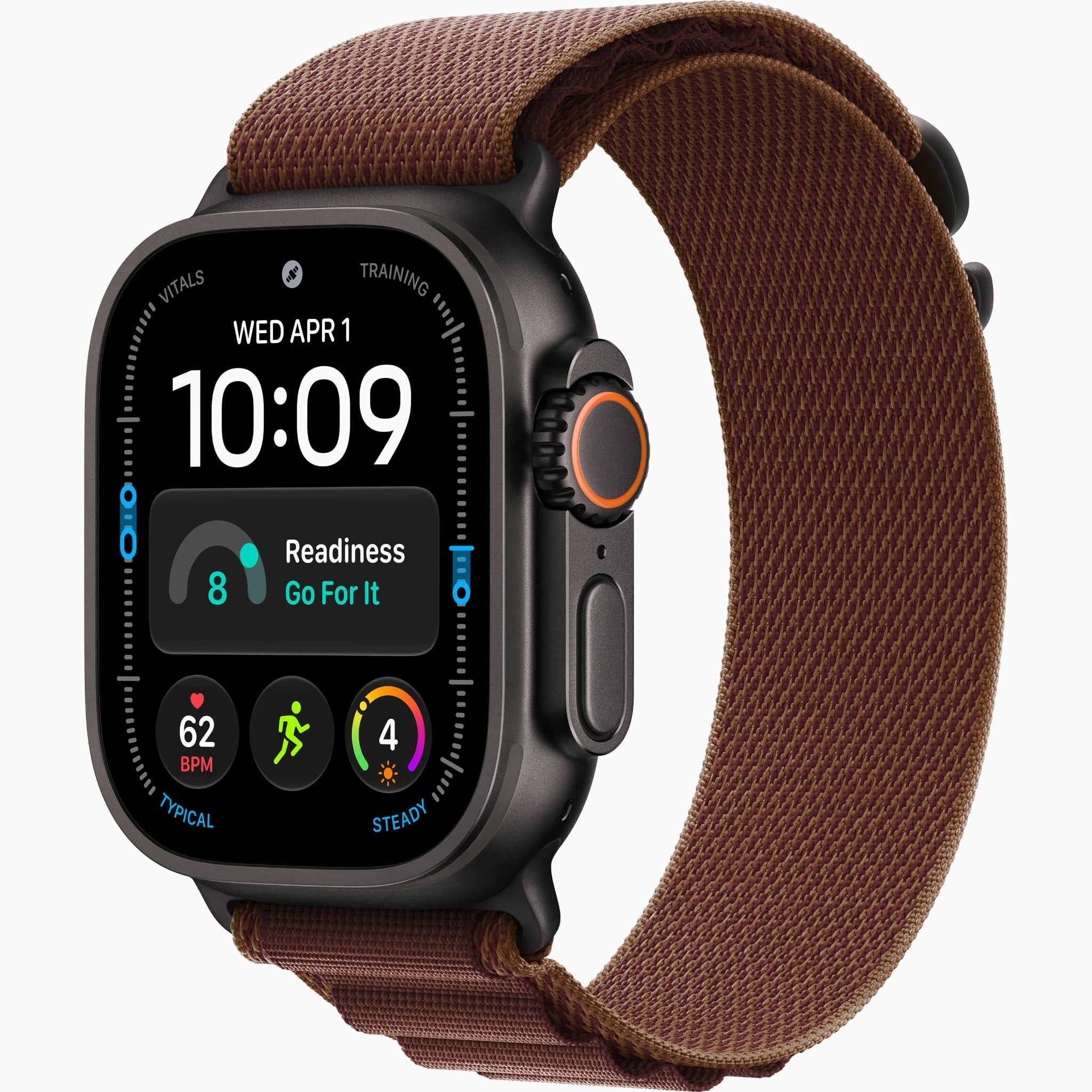 Apple Watch Ultra 4 49mm - Black Titanium Case with Burgundy Alpine Loop