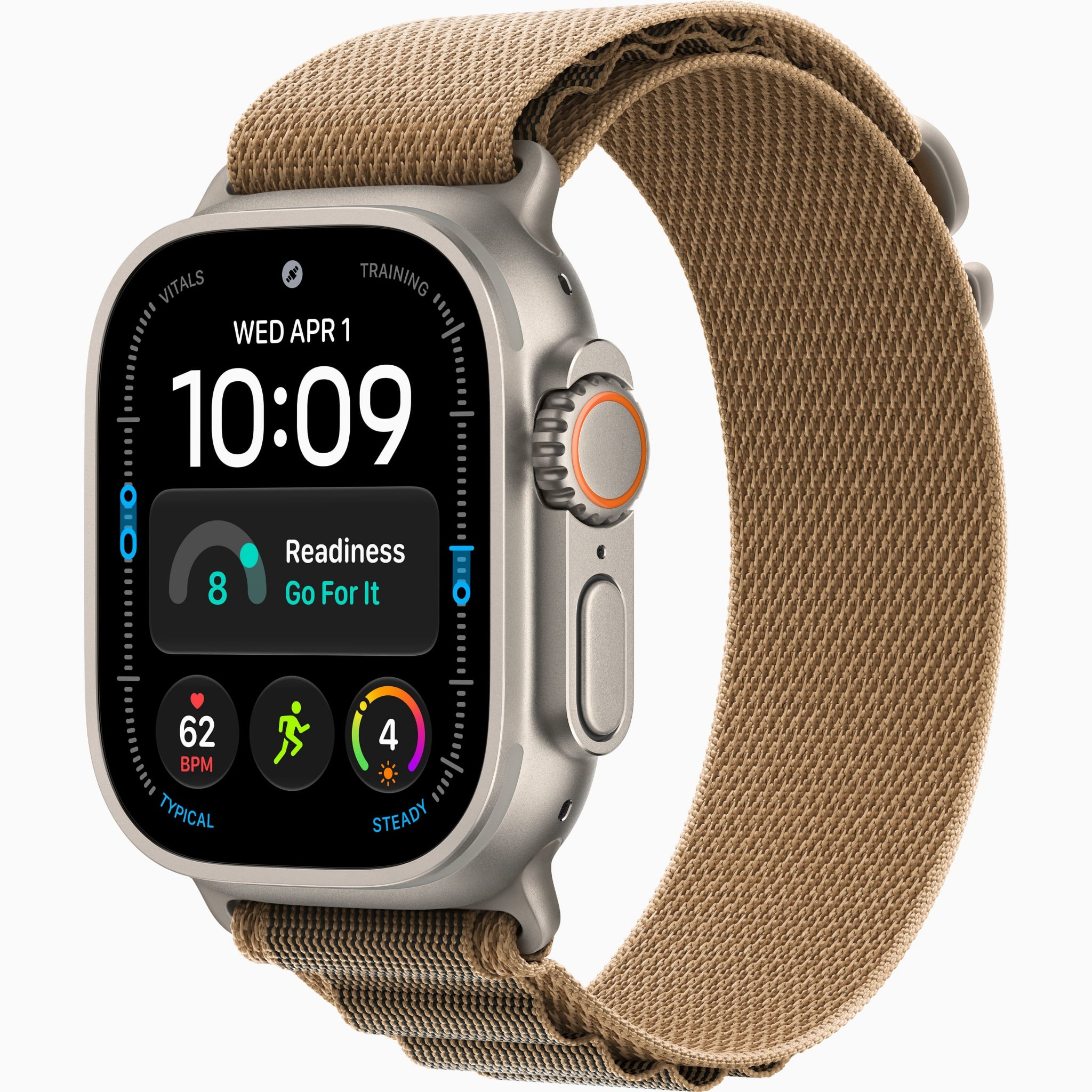 Apple Watch Ultra 4 49mm - Natural Titanium Case with Desert Alpine Loop