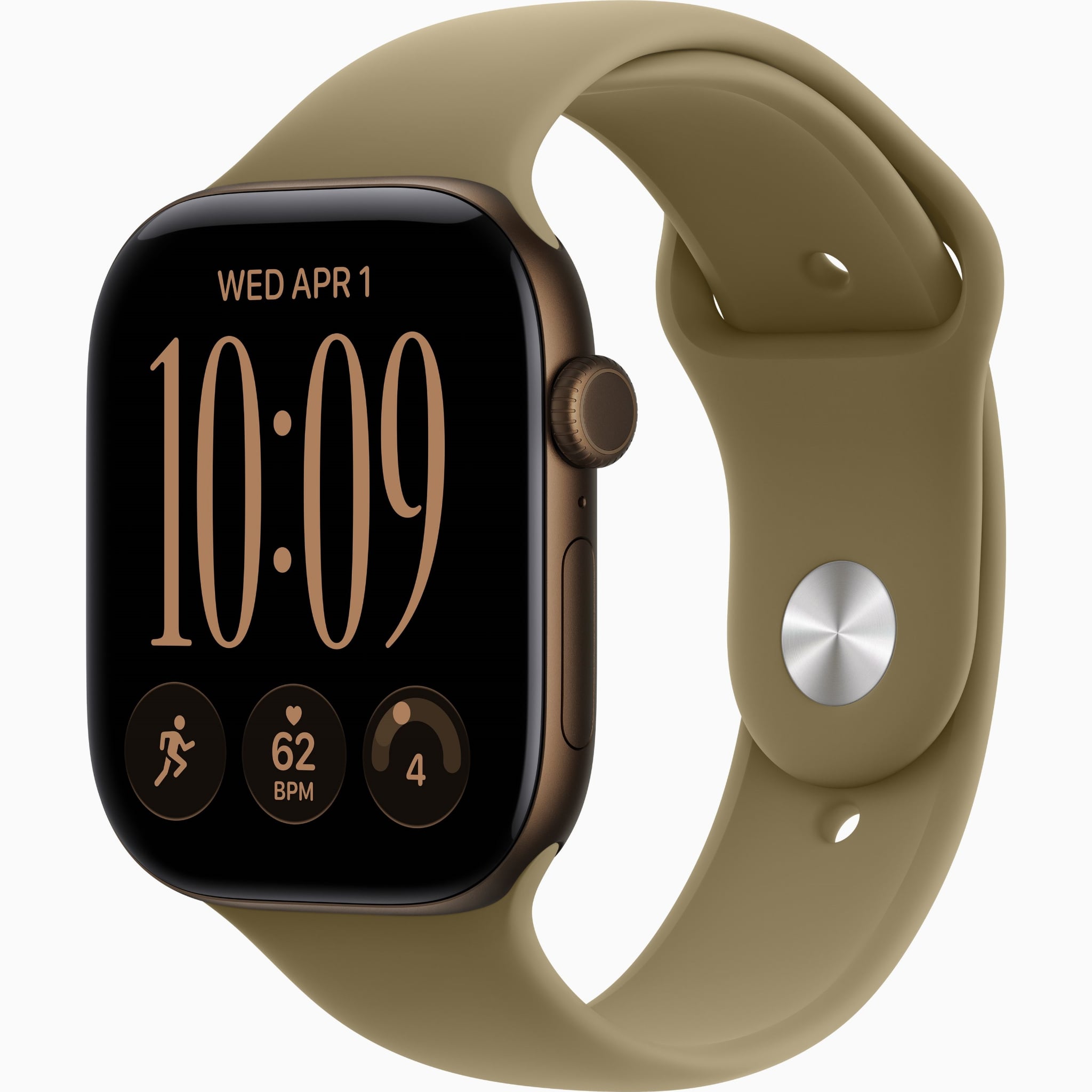 Apple Watch S12 GPS 46mm - Dark Bronze Aluminium Case with Olive Sport Band