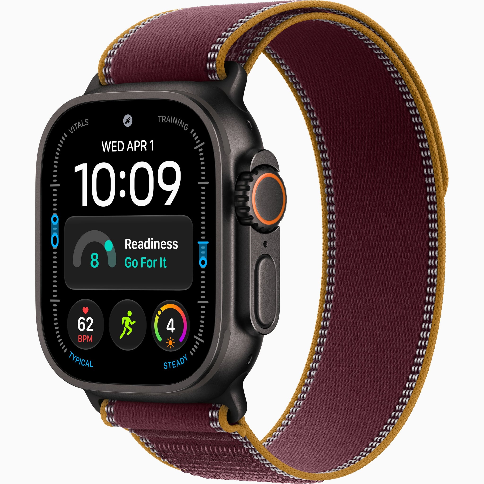 Apple Watch Ultra 4 49mm - Black Titanium Case with Burgundy Trail Loop