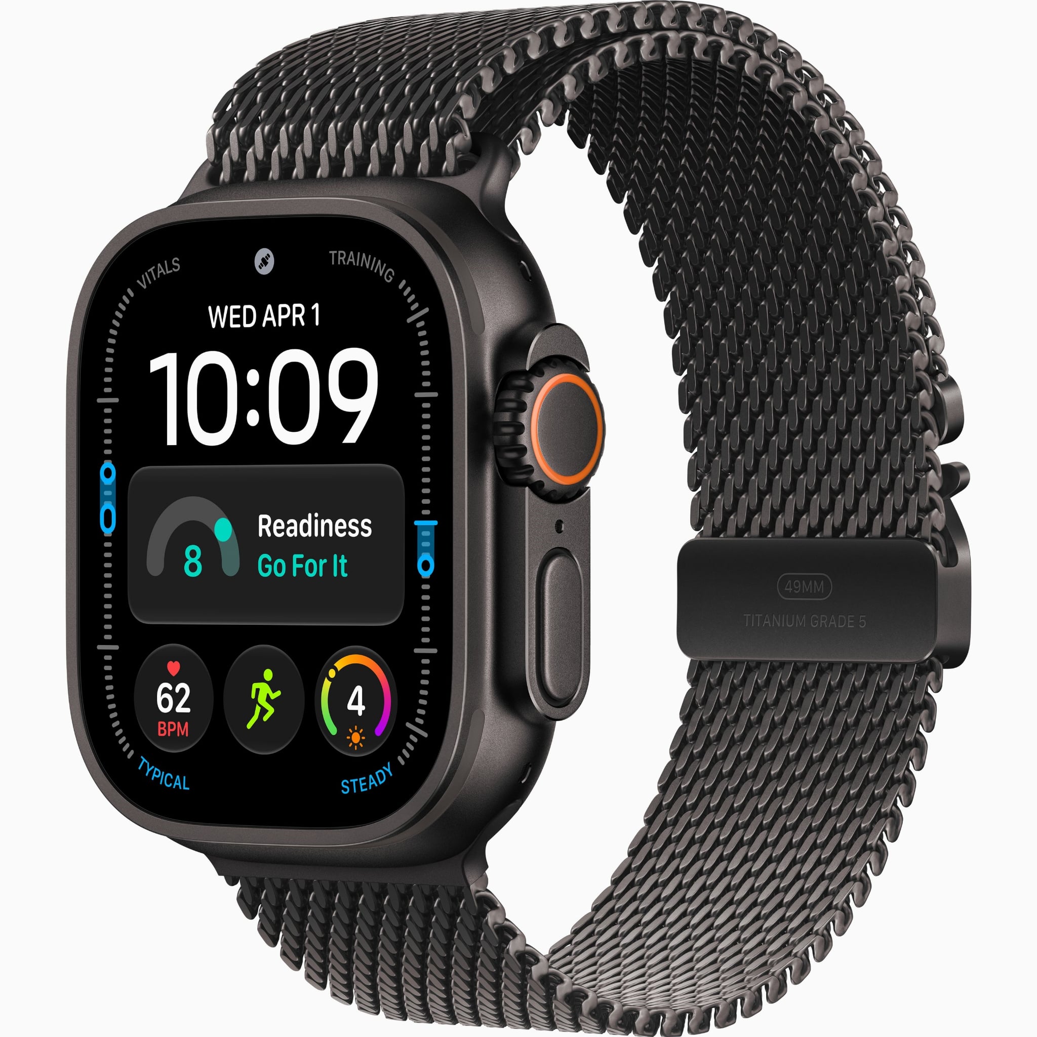 Apple Watch Ultra 4 49mm - Black Titanium Case with Black Titanium Milanese Loop