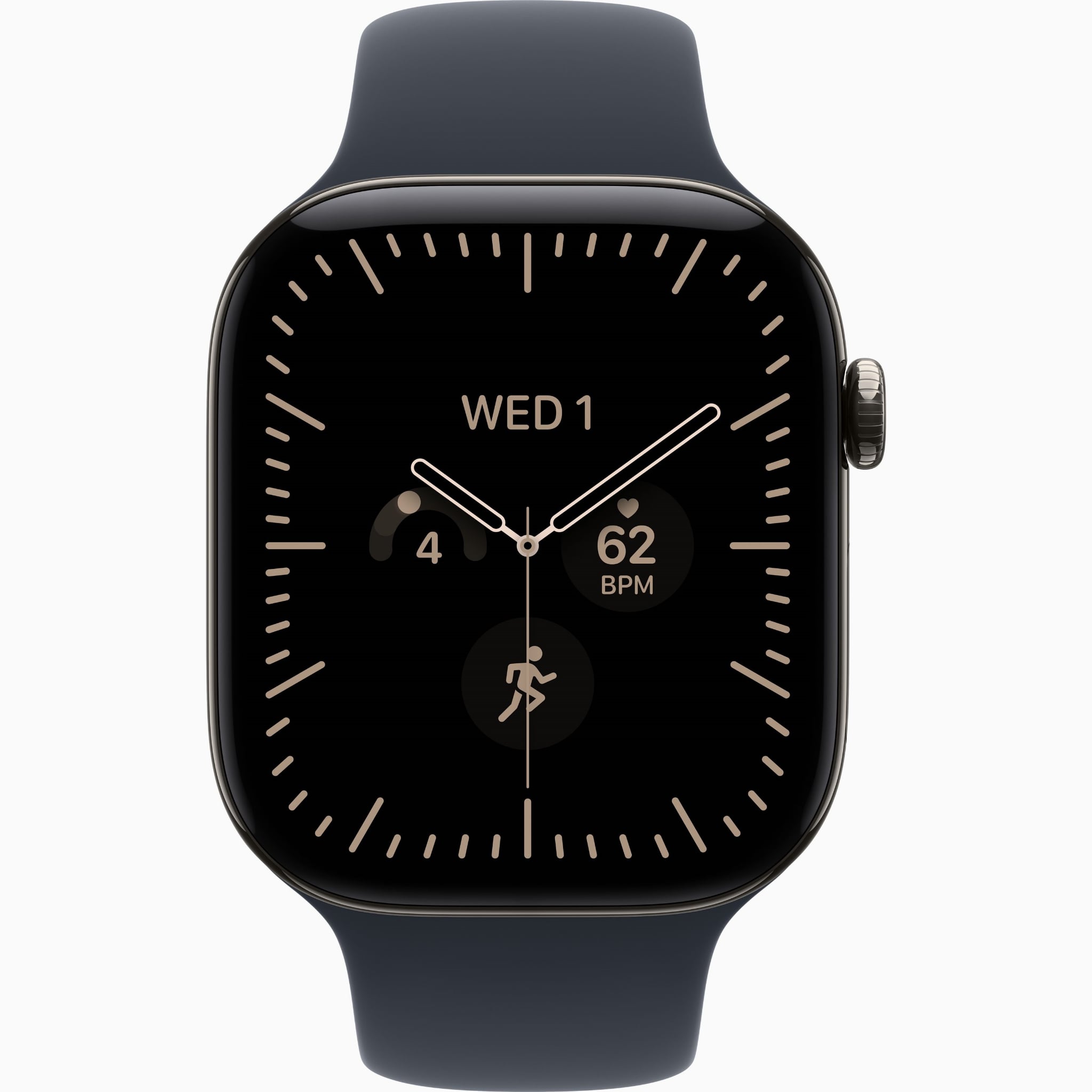 Apple Watch S12 GPS+Cellular 46mm - Natural Titanium Case with Navy Blue Sport Band