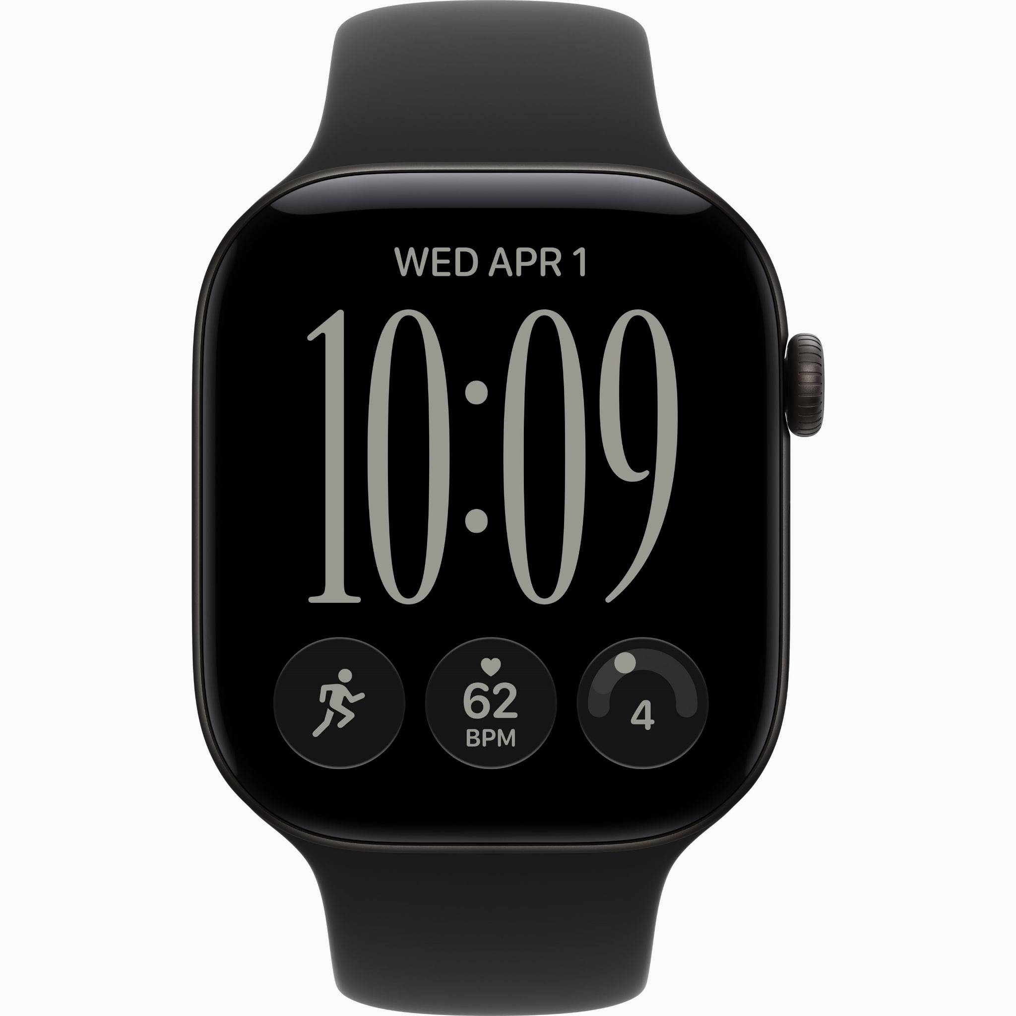 Apple Watch S12 GPS 46mm - Black Aluminium Case with Black Sport Band