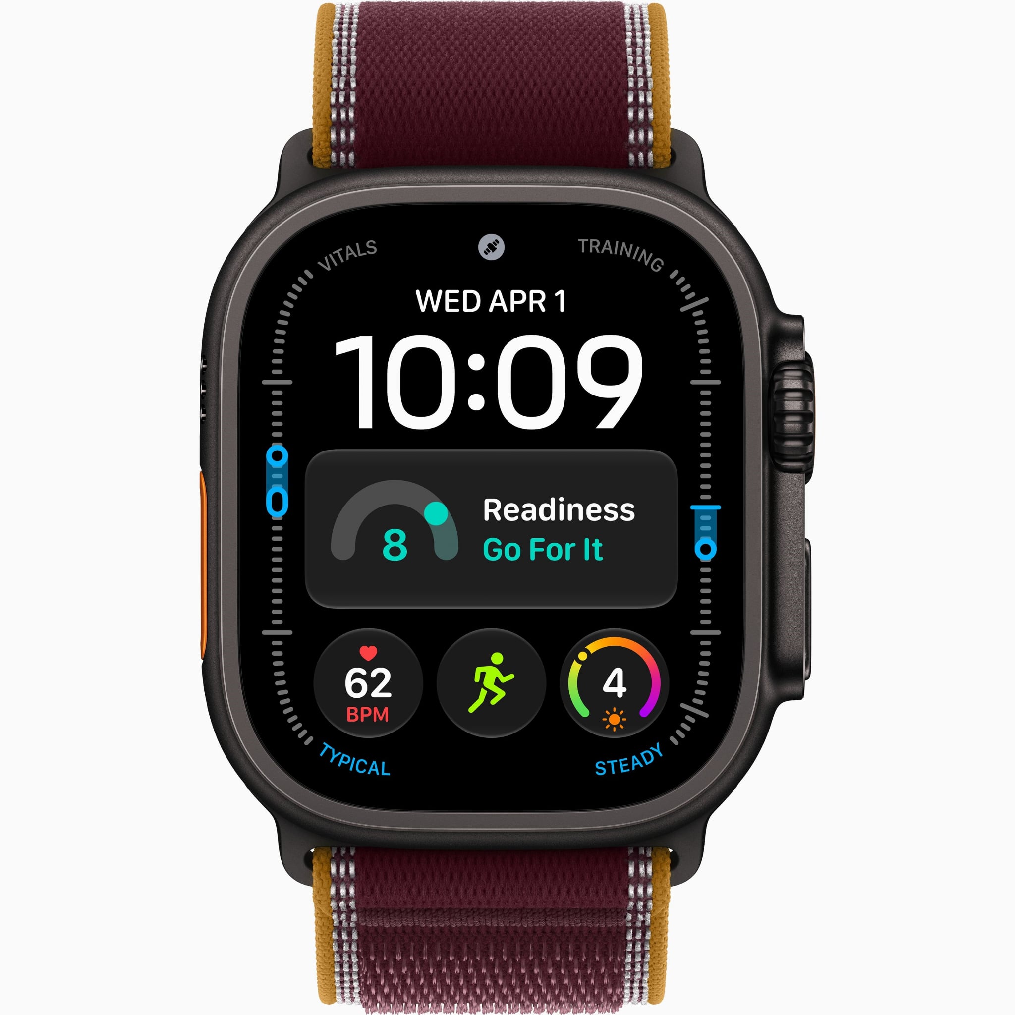Apple Watch Ultra 4 49mm - Black Titanium Case with Burgundy Trail Loop