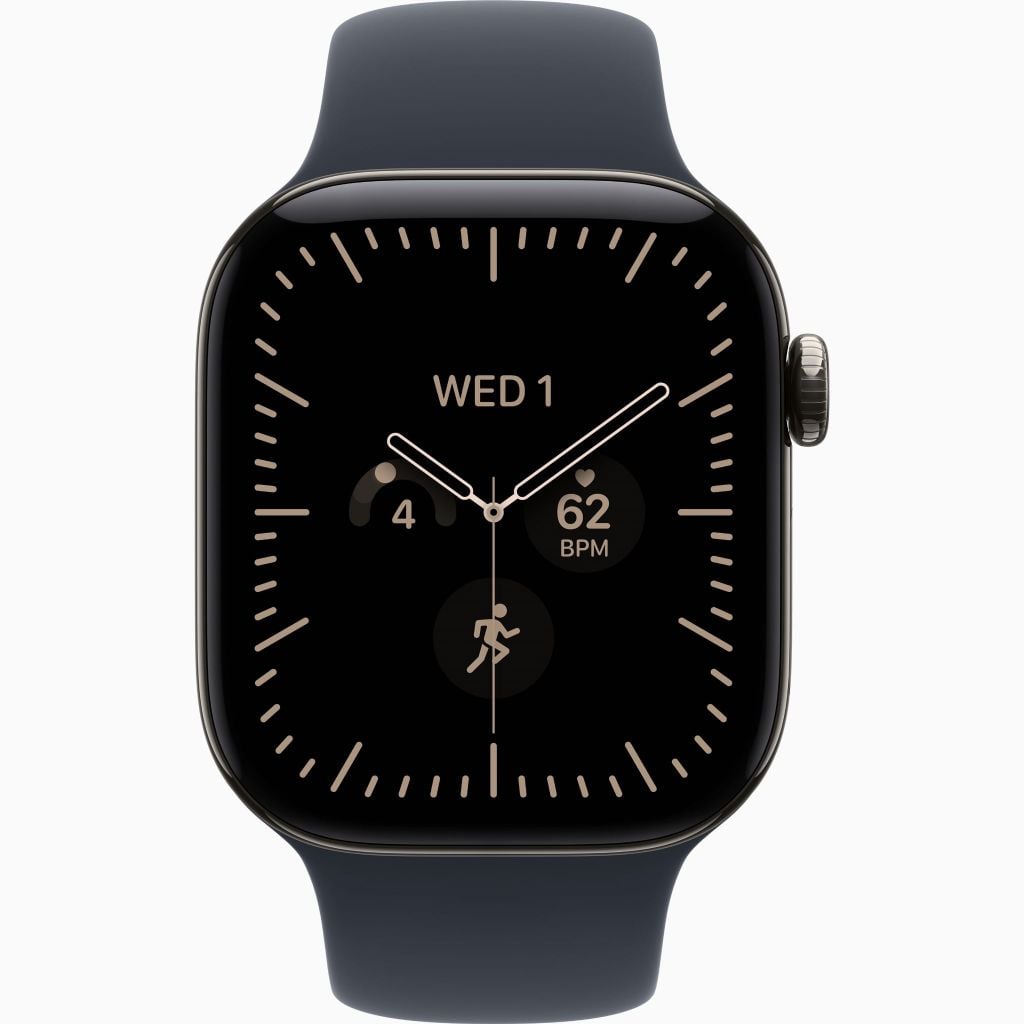 Apple Watch S12 GPS+Cellular 42mm - Natural Titanium Case with Navy Blue Sport Band