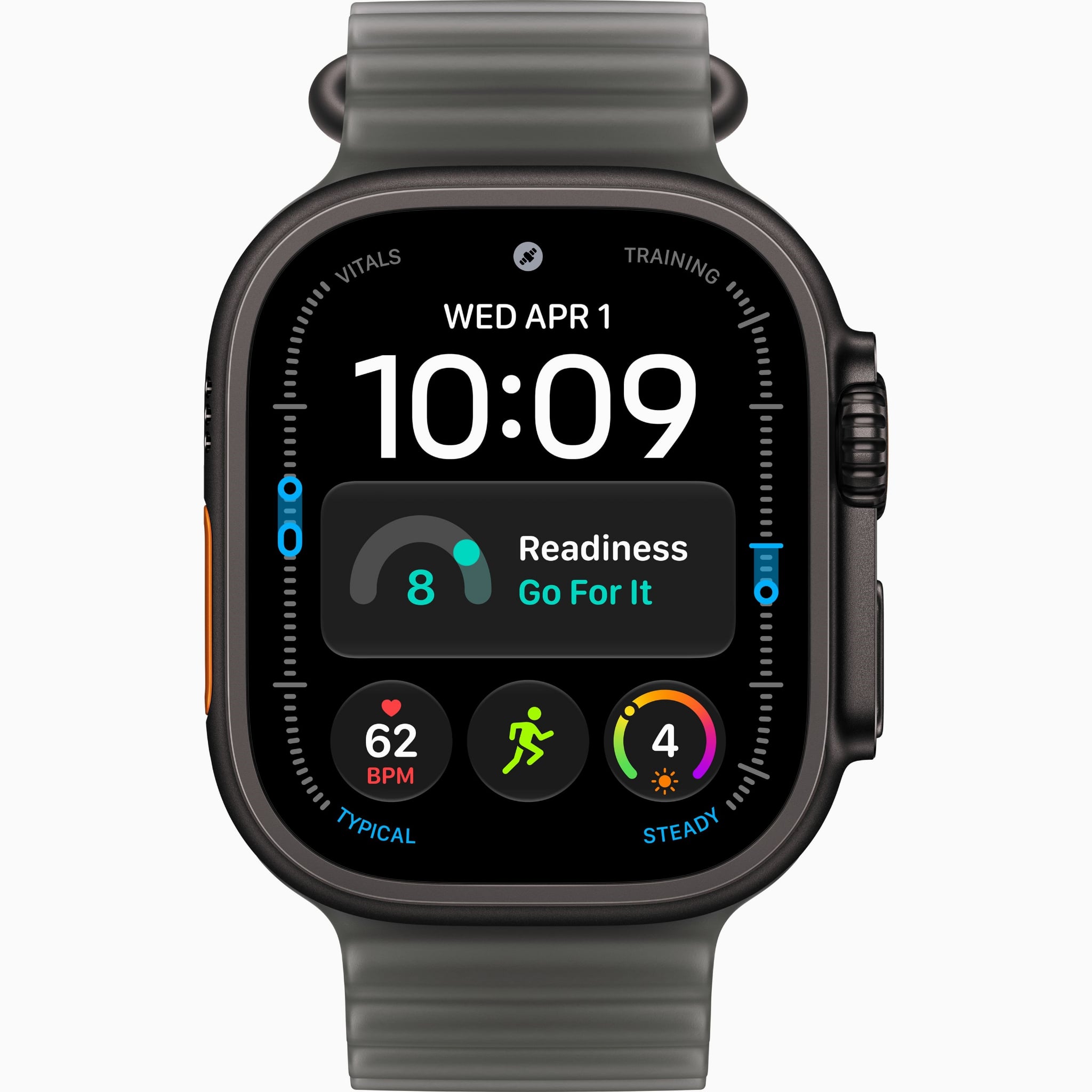 Apple Watch Ultra 4 49mm - Black Titanium Case with Translucent Black Ocean Band