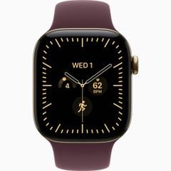 Apple Watch S12 GPS+Cellular 42mm - Radiant Gold Titanium Case with Burgundy Sport Band