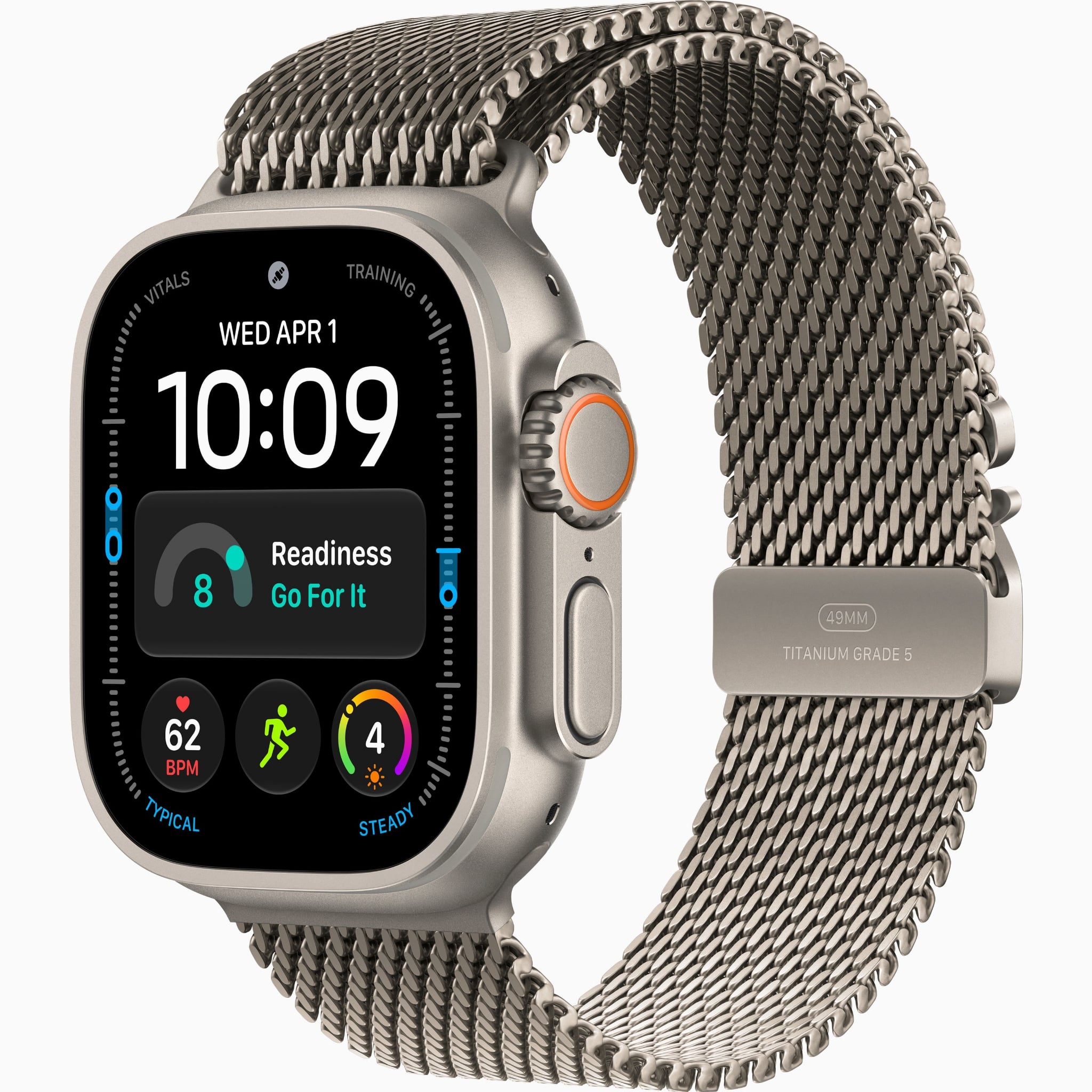 Apple Watch Ultra 4 49mm - Natural Titanium Case with Natural Titanium Milanese Loop