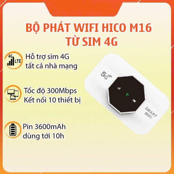 Phát wifi từ sim 4G LTE Hpro H191 sóng cực mạnh