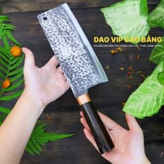 Dao chặt gà sắc bén - Thép nhíp ô tô - Cán mun khâu đồng - G05TMDD DAO VIP CAO BẰNG