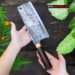 Dao chặt gà sắc bén - Thép nhíp ô tô - Cán mun khâu đồng - G05TMDD / HTX DAO PHÚC SEN