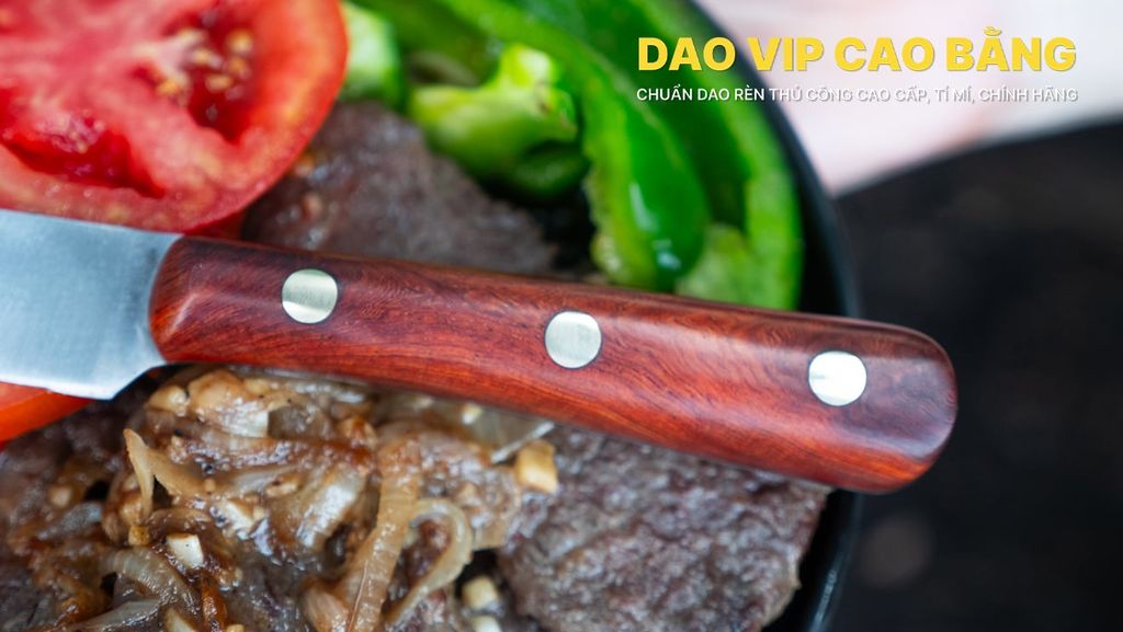 Dao ăn bít tết 12cm thép trắng  - DAC HÀNG CHUẨN DAO VIP CAO BẰNG