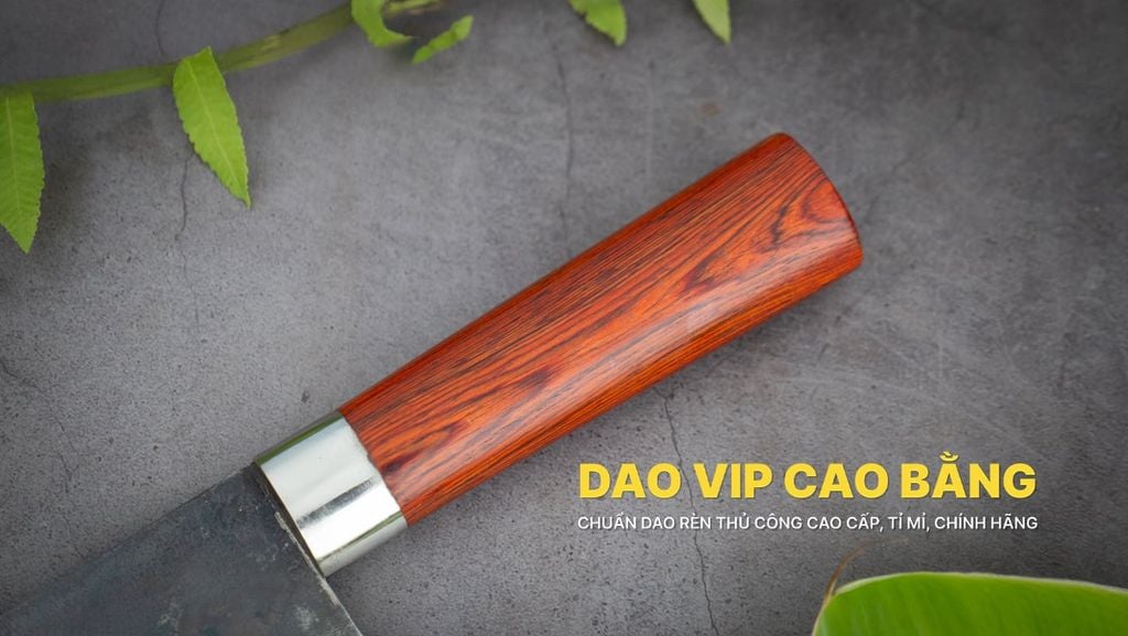 Dao thái phở bản 10 - Thép nhíp ô tô - Cán cẩm khâu inox - GTPC DAO VIP CAO BẰNG