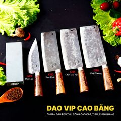 BỘ DAO BẾP CB16 cán cẩm + ĐÁ MÀI DAO VIP CAO BẰNG