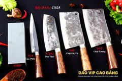 BỘ DAO BẾP CB25 cán cẩm + ĐÁ MÀI DAO VIP CAO BẰNG