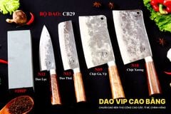 BỘ DAO BẾP CB29 cán cẩm + ĐÁ MÀI DAO VIP CAO BẰNG