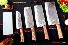 BỘ DAO BẾP CB31 cán ốp cẩm + ĐÁ MÀI DAO VIP CAO BẰNG