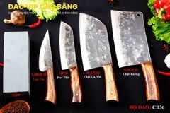 BỘ DAO BẾP CB36 cán ốp cẩm + ĐÁ MÀI DAO VIP CAO BẰNG