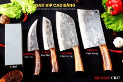 BỘ DAO BẾP CB37 cán ốp cẩm + ĐÁ MÀI DAO VIP CAO BẰNG