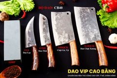 BỘ DAO BẾP CB40 cán ốp cẩm + ĐÁ MÀI DAO VIP CAO BẰNG