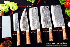 BỘ DAO BẾP CB47 cán cẩm khâu đồng + ĐÁ MÀI DAO VIP CAO BẰNG