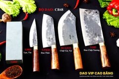 BỘ DAO BẾP CB48 cán cẩm khâu đồng + ĐÁ MÀI DAO VIP CAO BẰNG