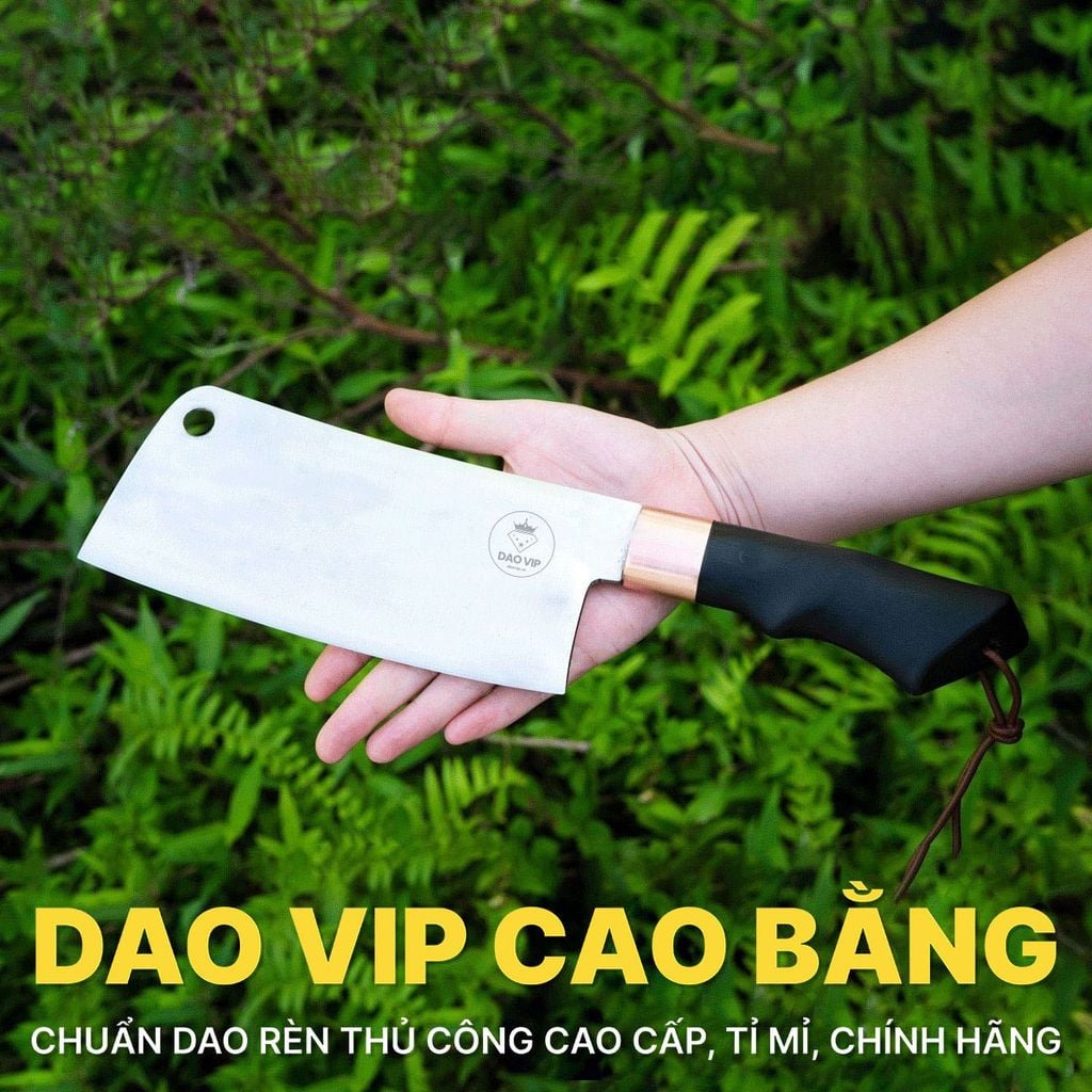 Dao chặt gà thép trắng cao cấp - CG04  DAO VIP CAO BẰNG